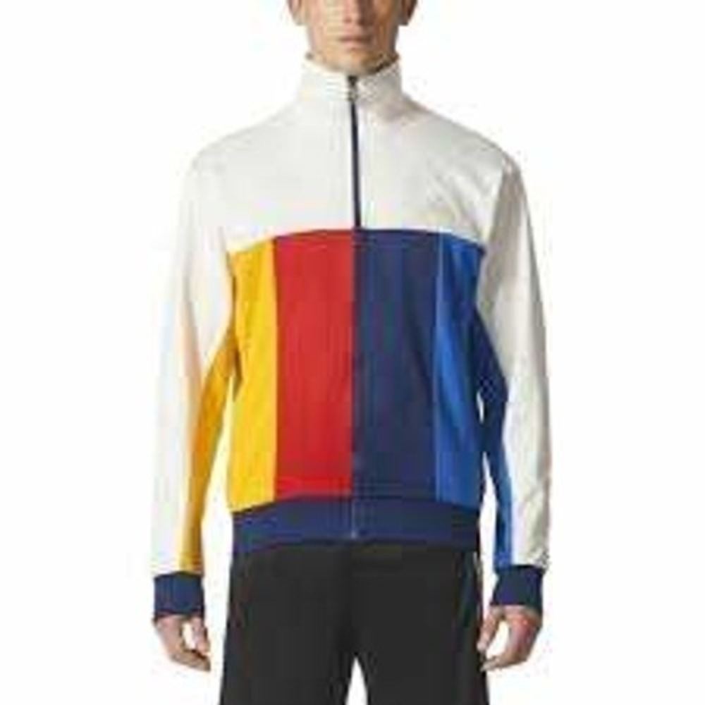 Adidas Pharrell Williams Track Jacket Mens White Red Yellow Blue Size Medium